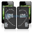 2pcs Black White Love Heart Hard Cover Skin Case for Apple iPhone 4S 