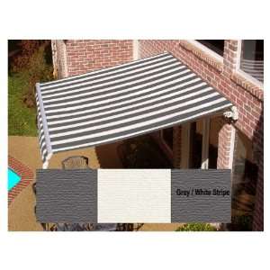   Projection Striped Patio Retractable Remote Control Awning MTR18 GC