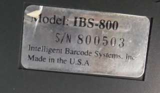 INTELLIGENT BARCODE SYSTEMS HANDHELD SCANNER IBS 800  