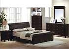   Modern Espresso Queen Bed with Bycast Bedroom Set Furniture M