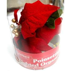  Poinsettia Lighted Ornament 