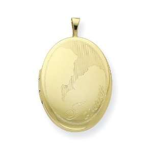  Gold Plated Sterling Silver 20mm Forever Oval Locket 