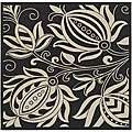 Indoor/ Outdoor Andros Black/ Sand Rug (67 Square)  Overstock