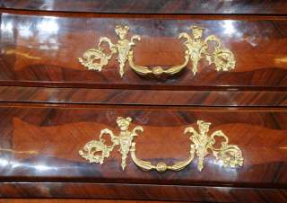 French Empire Bombe Chest Drawers Commode Furniture  