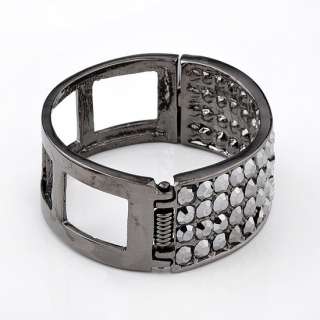 Fashion Jewelry Bracelet,Black Tone Alloy Beaded Cuff  