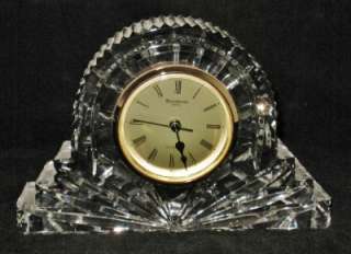   Waterford Crystal Mantel Cottage Clock, 7 1/8 Wide, Gold Face  