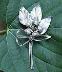   Sterling Silver Amethyst Topaz Flower Bouquet Design Brooch  