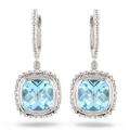 Sterling Silver 8 1/2ct TGW Blue Topaz and Diamond Accent Earrings