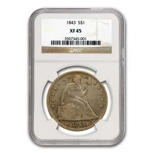  1843 Liberty Seated Dollar Extra Fine 45 NGC Toys & Games
