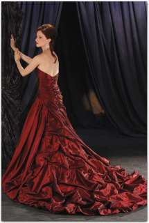 Sweetheart Neck Off shoulder Red Wedding dress Ball Gown 8 10 12 14 16 