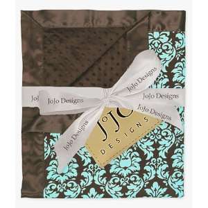  / Damask Minky Suede and Satin Baby Blanket by JoJo Designs: Baby