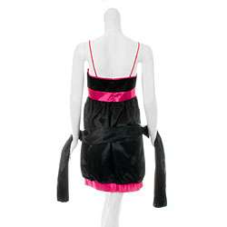 Aspeed Womens Black/ Fuschia Bubble Hem Dress  Overstock