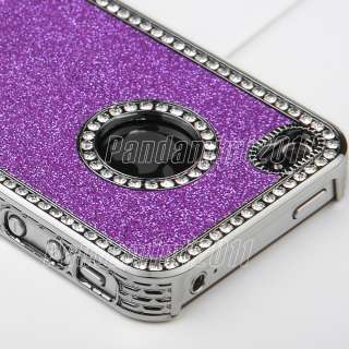  Rhinestone Chrome Hard Case Cover For iPhone 4 4S 4G Screen Protector