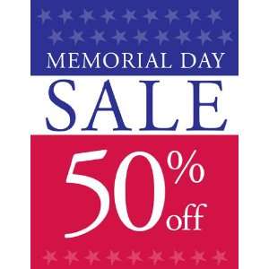  Memorial Day Sale Red White Blue Sign