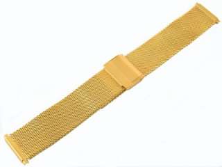 APOLLO 18mm 19mm 20mm Gold Tone Mesh Watch Bracelet Strap  