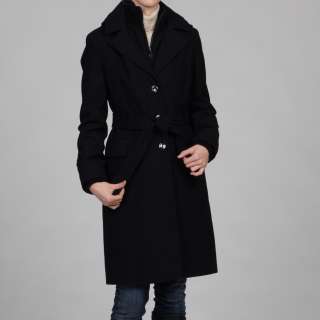 Calvin Klein Womens Black Melton Jacket  Overstock