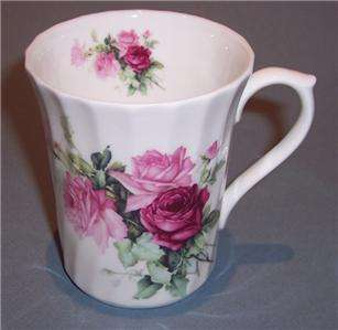 Staffordshire Coffee Mug England Pink Rose Peony Floral  