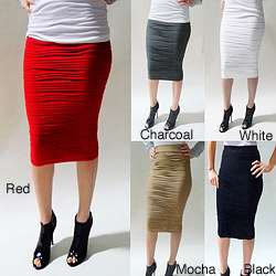 Tabeez Womens Textured Stretch High waist Pencil Skirt   
