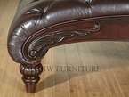 Latte Tufted Leather Double Chaise Lounge  