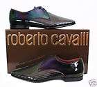 ROBERTO CAVALLI BLACK PATENT LEATHER SHOES 43   10  