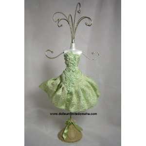  Victorian Ballerina in Green Dress Jewelry Holder 