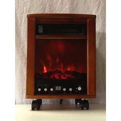 Energy Saver Infrared Oak Heater with Simulated Fireplace   