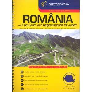  Romania 1300 000 road atlas with city plans, spiral bound 