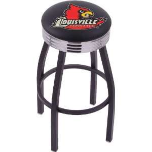 University of Louisville Steel Stool with 2.5 Ribbed Ring Logo Seat 