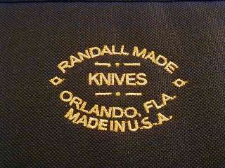 RANDALL KNIFE KNIVES 17 ZIPPER CASE WITH GOLD EMBROID  