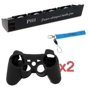  Silicone Case for Sony PlayStation PS3 + Blue Wrist Strap Lanyard