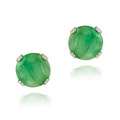 Glitzy Rocks Sterling Silver 4 mm Emerald Stud Earrings 
