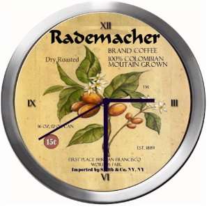  RADEMACHER 14 Inch Coffee Metal Clock Quartz Movement 