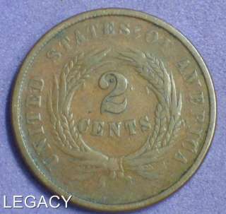 1864 U.S. 2¢ CENT PIECE CIVIL WAR ERA COPPER (GG  