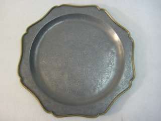 RARE OLD VINTAGE 100% PEWTER PLATE, MADE IN HONG KONG  