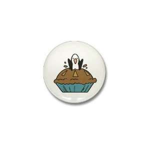  Penguin Suprise Pie Funny Mini Button by  Patio 