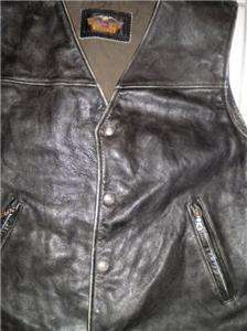   Davidson Leather Vest HD Part #98249 98VM Distressed Bronco XL  