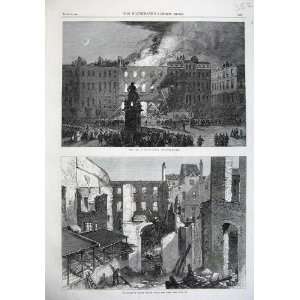   Fine Art 1865 Fire Savile House Leicester Square Ruins