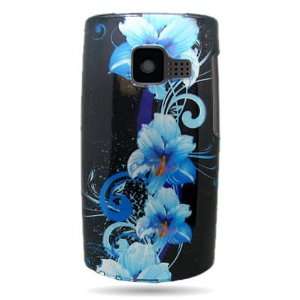  Hard Snap on Shield With BLACK BLUE FLOWERS Design 