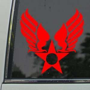  Hap Arnold Wings Red Decal Car Red Sticker Arts, Crafts & Sewing