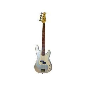  43 inch Silver electric bass with belt 