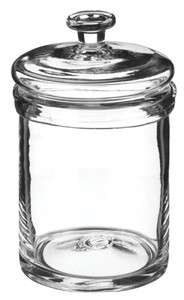   Clear Glass Lidded Round Apothecary Jar Kitchen Storage  
