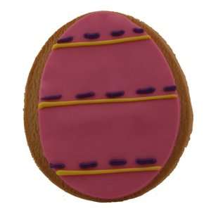 Easter Egg Pink Stripe Decorated Cookie: Grocery & Gourmet Food