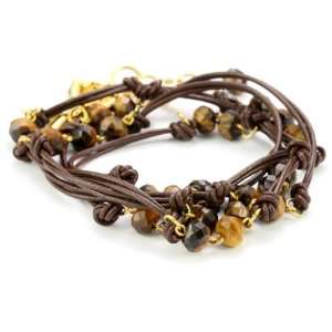  Accessories & Beyond Brown Leather Wrap Around Bracelet Jewelry