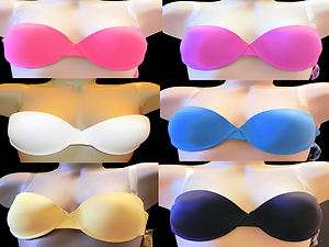 38B Clear Back Invisible straps Multi Way convertible bra 6 colors 