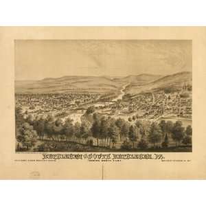  Historic Panoramic Map Bethlehem and South Bethlehem, Pa 