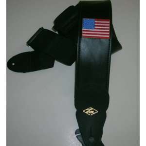  LM Products Embroidered US Flag, 3 Leatherlike Guitar Strap 