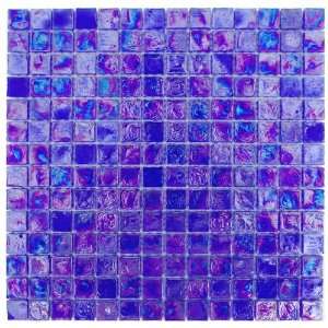  Melted Glaze Iridescent Square Tile   Blue