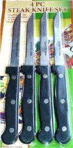 Set Of 4 STEAK KNIFE Knives Stainless Wavy Edge Pointed  