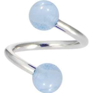  Light Blue GLOW n DARK Spiral Twister Belly Ring: Jewelry