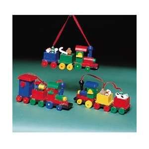 Club Pack of 12 Colorful Wooden Train Christmas Ornaments 4.5  